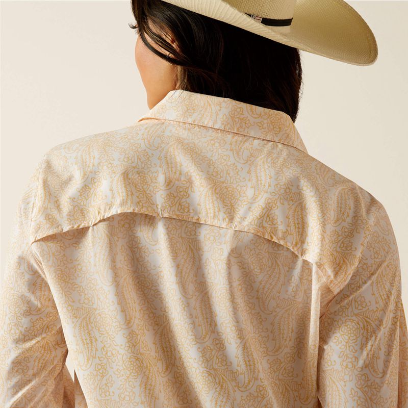 Ochre Paisley Ariat Venttek Stretch Shirt | 89XDZVJEP