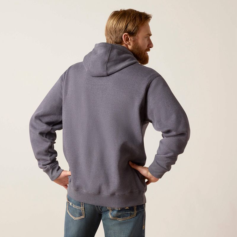 Odyssey Gray Heather Ariat Logo Hoodie | 52DWRYPNQ