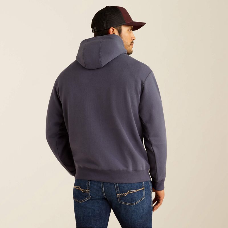 Odyssey Grey Ariat Southwestern Longhorn Hoodie | 07ZONPJHV