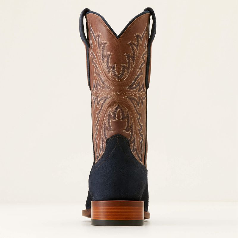 Oiled Navy Roughout Ariat Bench Made Stilwell Western Boot | 70RYTCVKD