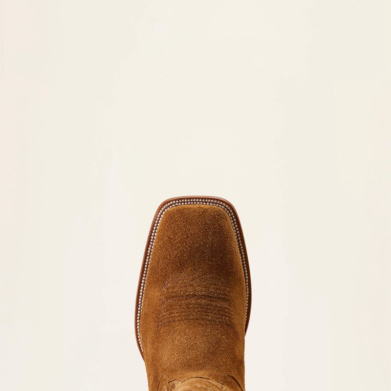 Oiled Tan Roughout Ariat Bench Made Bassett Western Boot | 61GCISROZ