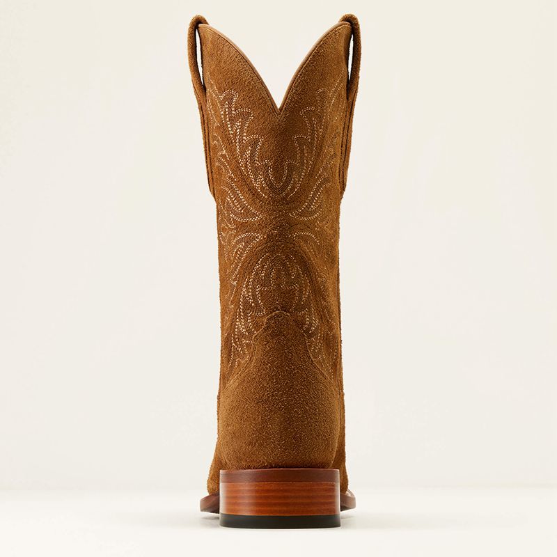 Oiled Tan Roughout Ariat Bench Made Bassett Western Boot | 61GCISROZ