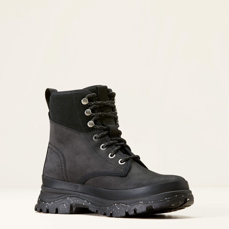 Oily Distressed Black Ariat Moresby Waterproof Boot | 10ZMBENKR