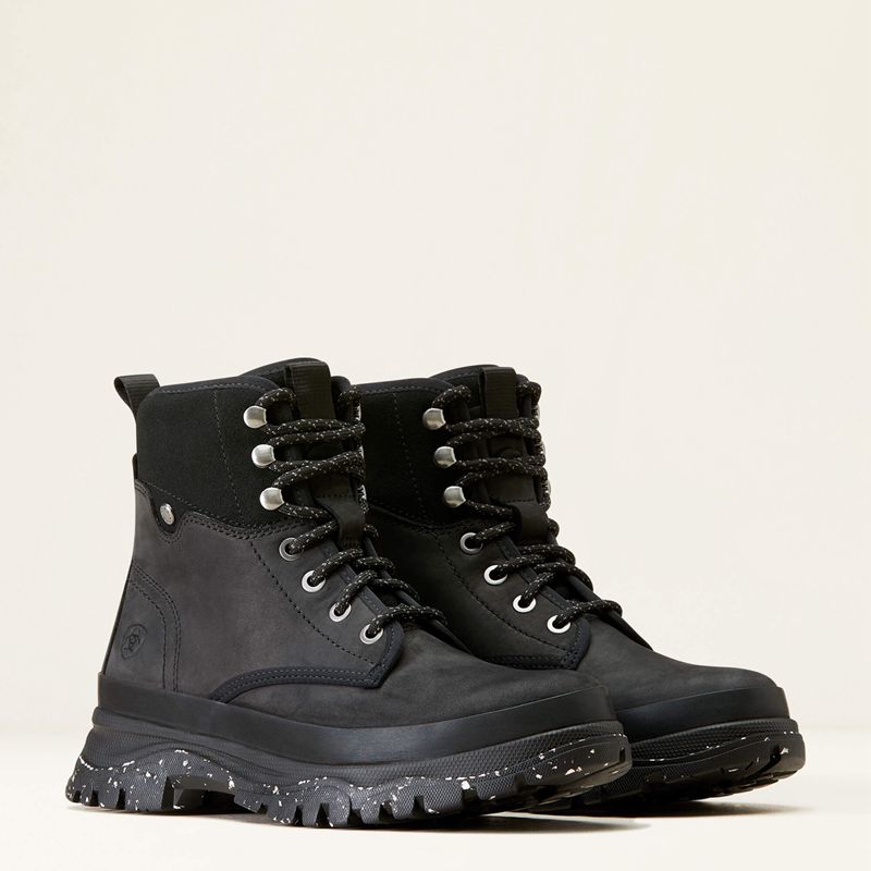 Oily Distressed Black Ariat Moresby Waterproof Boot | 10ZMBENKR