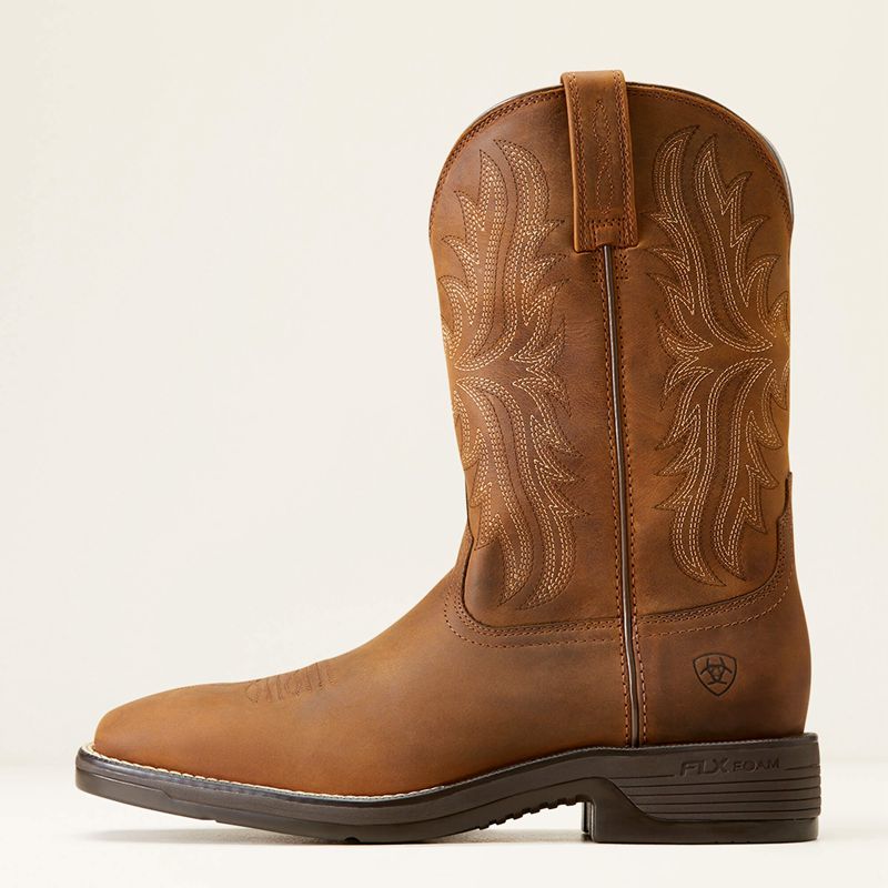 Oily Distressed Tan Ariat Ridgeback Cowboy Boot | 91KFZTORC