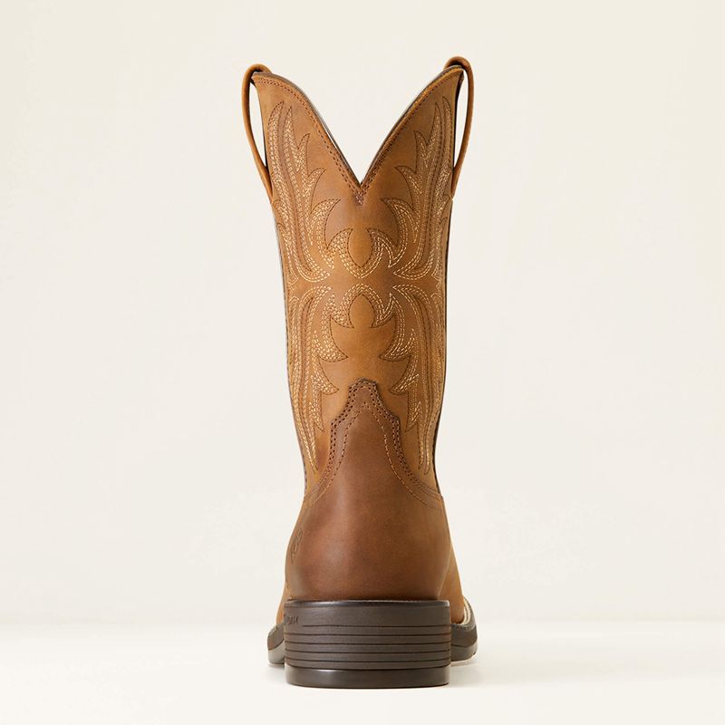 Oily Distressed Tan Ariat Ridgeback Cowboy Boot | 91KFZTORC