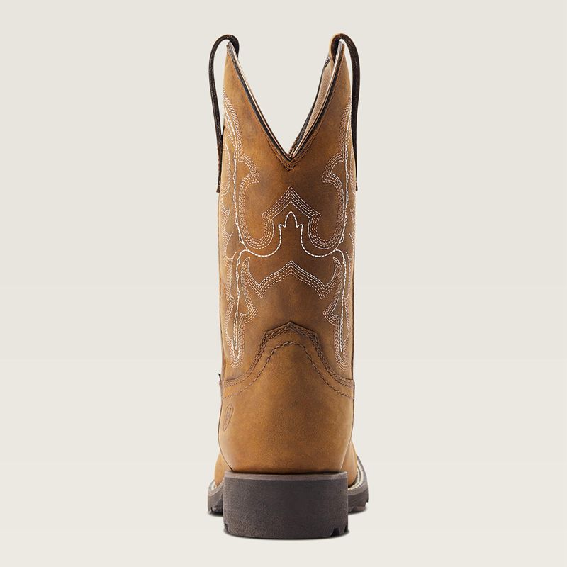 Oily Distressed Tan Ariat Unbridled Rancher Waterproof Western Boot | 32PHYTLGK