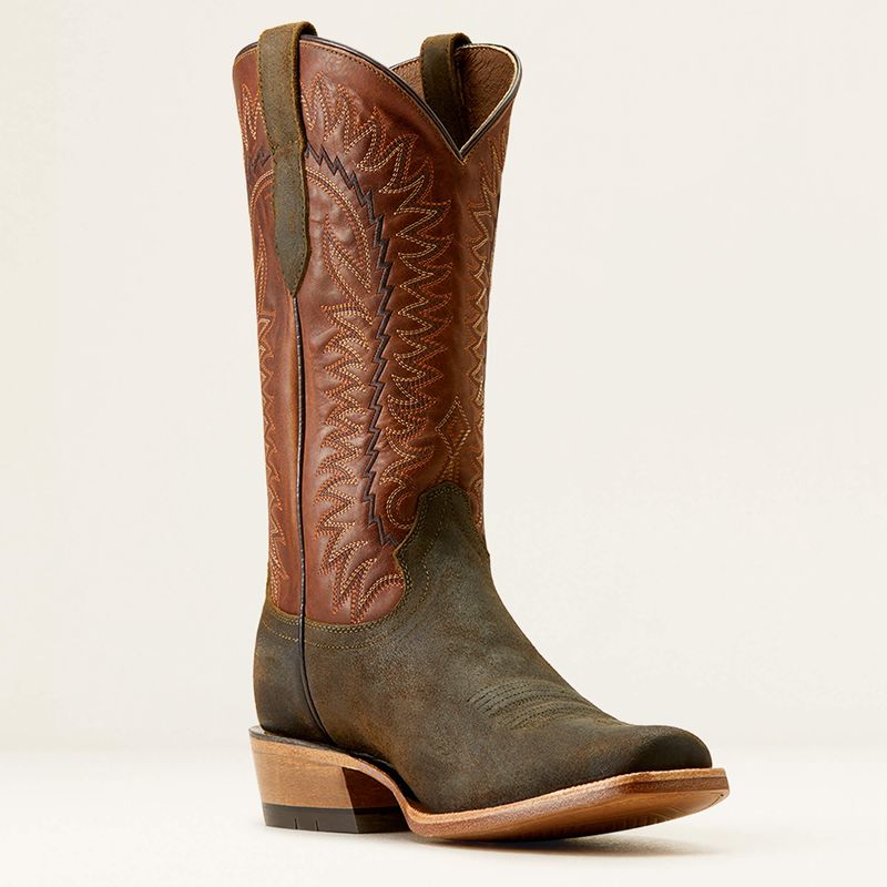 Olive Roughout/Copper Crunch Ariat Futurity Time Cowboy Boot | 09LHGADOV