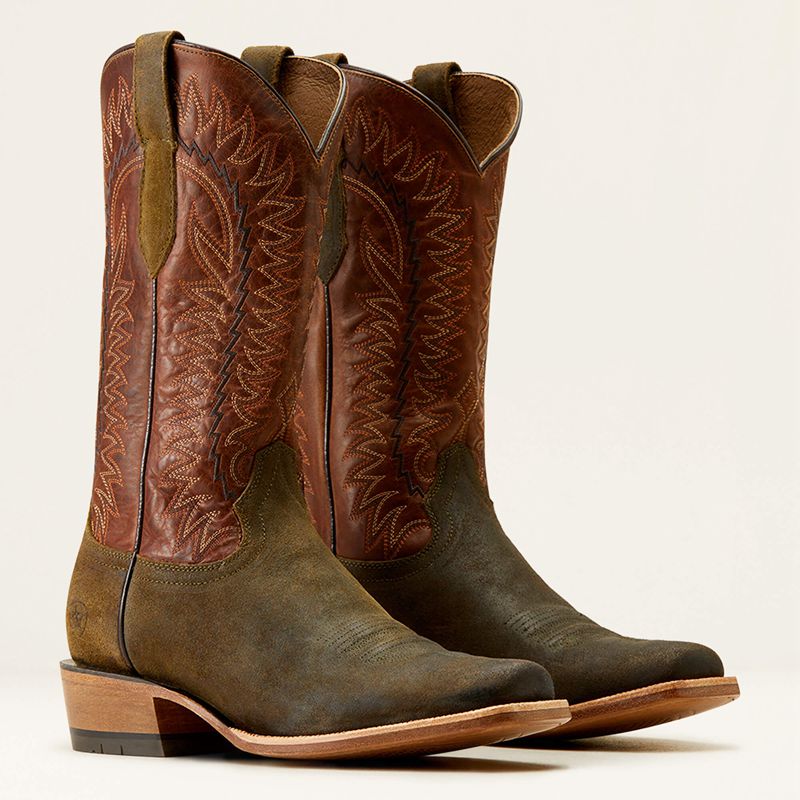 Olive Roughout/Copper Crunch Ariat Futurity Time Cowboy Boot | 09LHGADOV