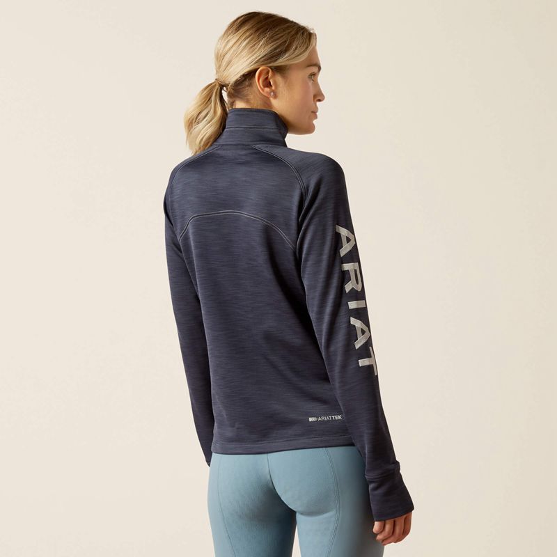 Ombre Blue Heather Ariat Tek Team 1/2 Zip Sweatshirt | 51DSALKYV