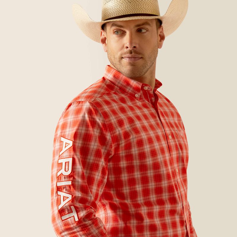 Orange Ariat Pro Series Team Lewis Classic Fit Shirt | 09XTPNCMA