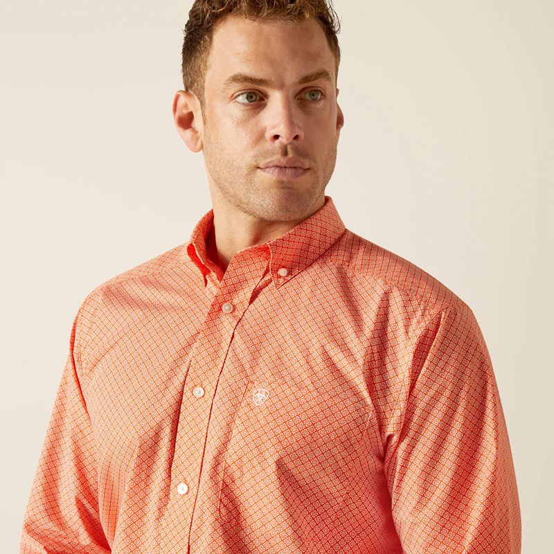 Orange Ariat Rory Classic Fit Shirt | 74RFCQMUY