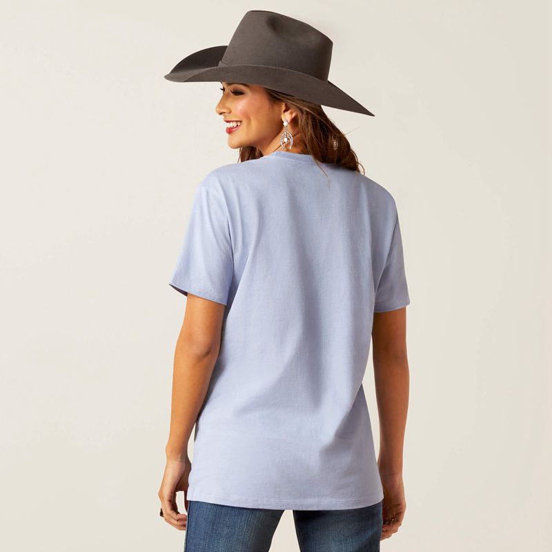 Orchid Heather Ariat American Free T-Shirt | 68LAFMXPE