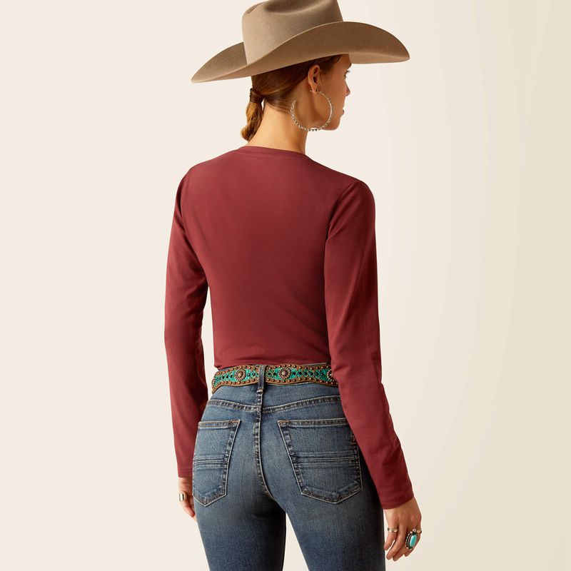 Oxblood Red Ariat Rodeo T-Shirt | 59DHFWIBR