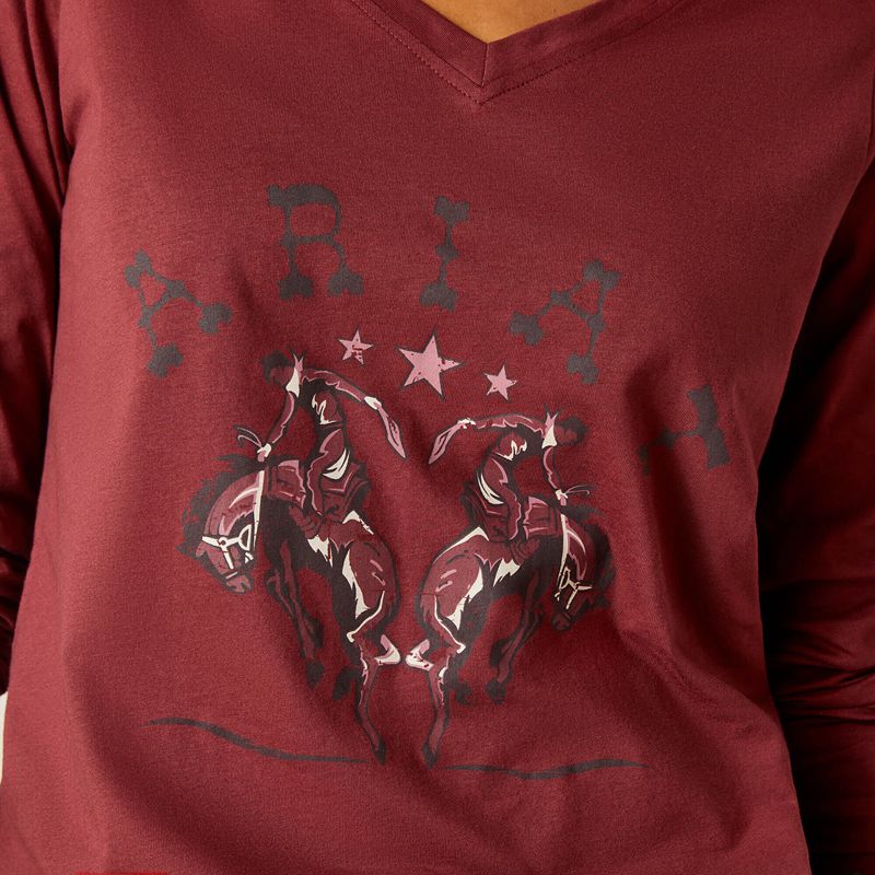 Oxblood Red Ariat Rodeo T-Shirt | 59DHFWIBR