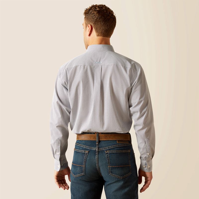 Peacoat Ariat Wrinkle Free Wes Classic Fit Shirt | 32LPSZWYU