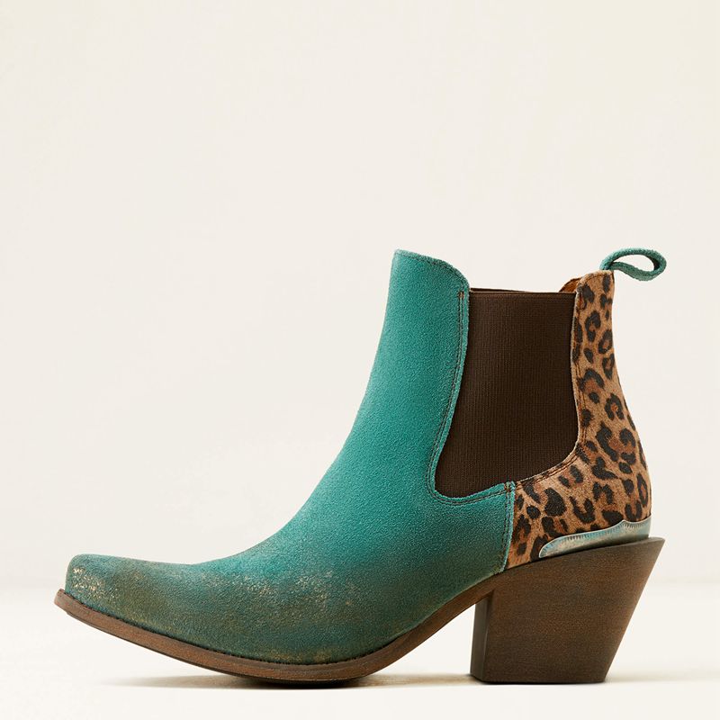 Peacock Teal/Tan Leopard Ariat Bradley Western Boot | 04MRKQNUB