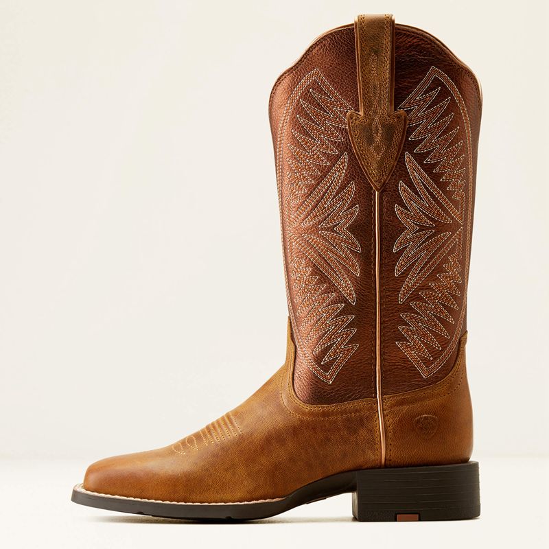 Pearl/Burnished Chestnut Ariat Round Up Ruidoso Western Boot | 81DWYUVJT