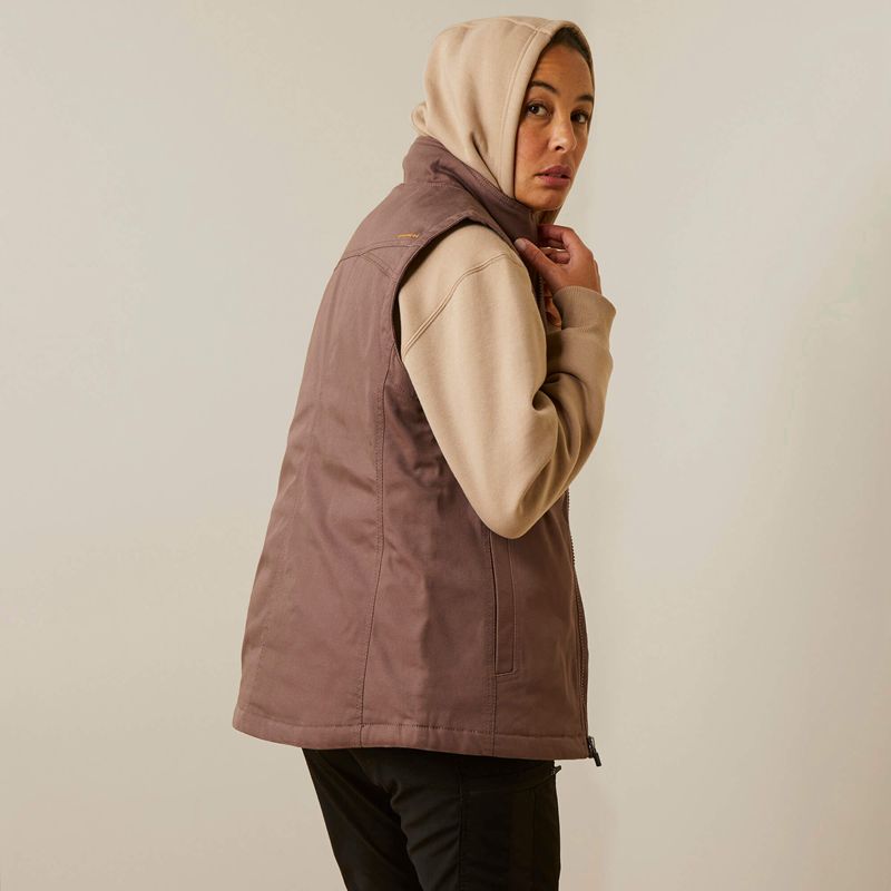 Peppercorn Ariat Rebar Duracanvas Insulated Vest | 43IHSUBQV