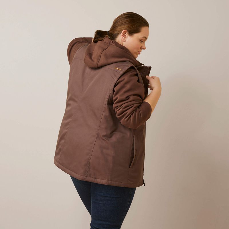 Peppercorn Ariat Rebar Duracanvas Insulated Vest | 43IHSUBQV