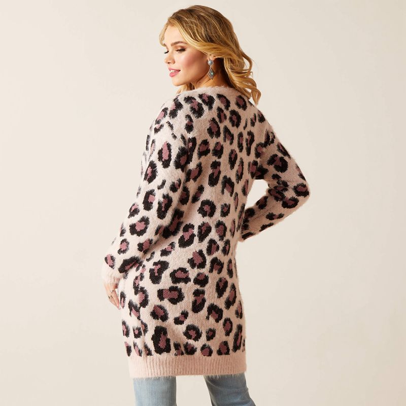 Pink Leopard Ariat Pretty In Pink Sweater | 35FOLTWES