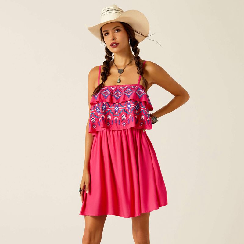 Pink Peacock Ariat Malena Dress | 83ALWSDUC