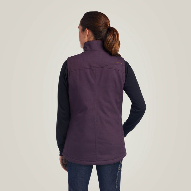 Plum Perfect Ariat Rebar Duracanvas Insulated Vest | 48DLOGQUF