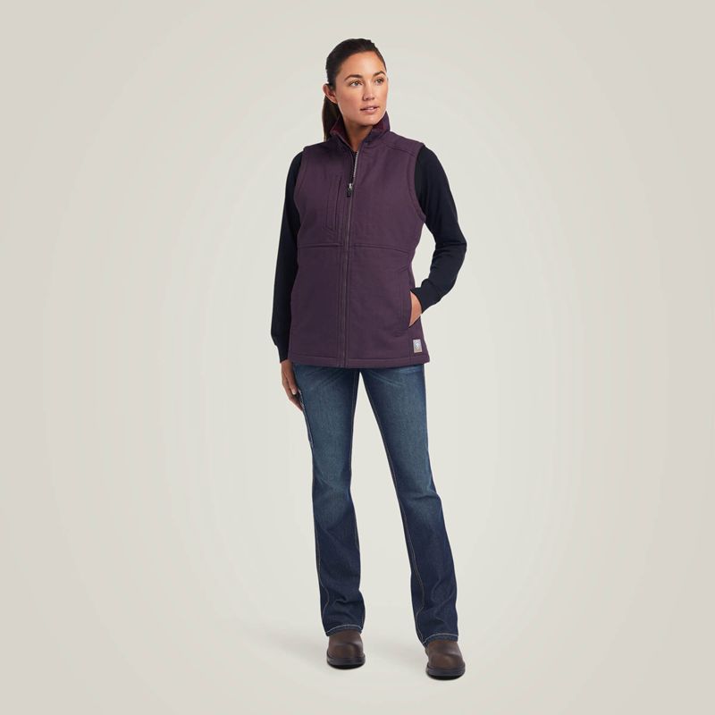 Plum Perfect Ariat Rebar Duracanvas Insulated Vest | 48DLOGQUF