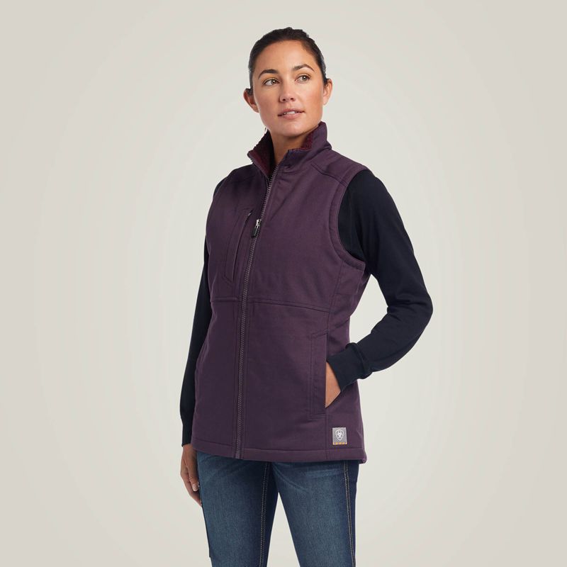 Plum Perfect Ariat Rebar Duracanvas Insulated Vest | 48DLOGQUF