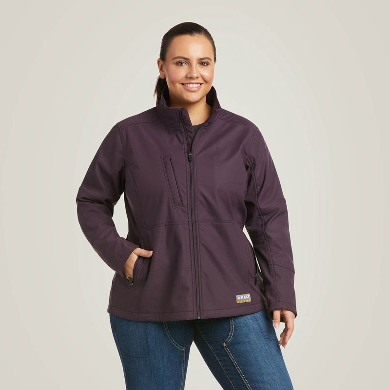 Plum Perfect Ariat Rebar Stretch Canvas Softshell Jacket | 41RUADOYP