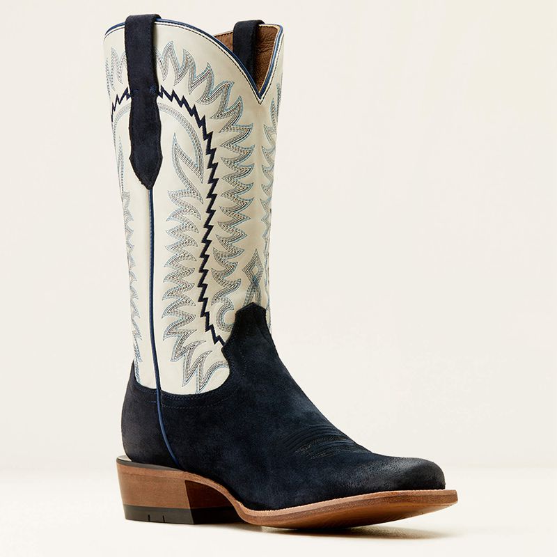 Polo Blue Roughout/Blanco Ariat Futurity Time Cowboy Boot | 03KDNBZQH