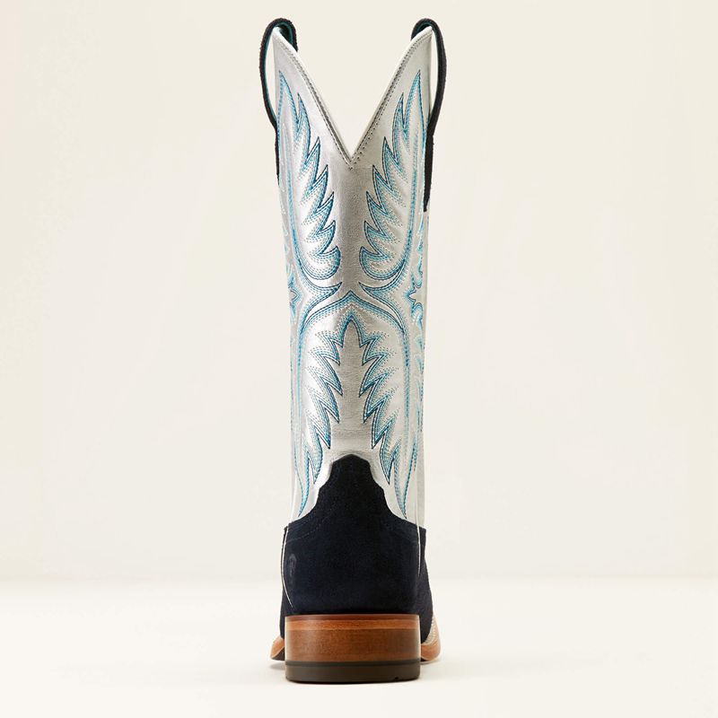 Polo Blue Roughout/Electric Silver Ariat Frontier Calamity Jane Western Boot | 46EDMUXQH