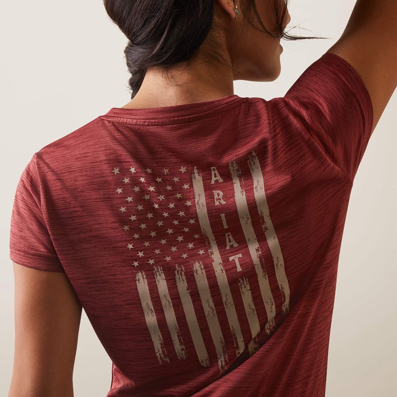 Pomegranate Ariat Laguna Patriot T-Shirt | 92CWXKLQP