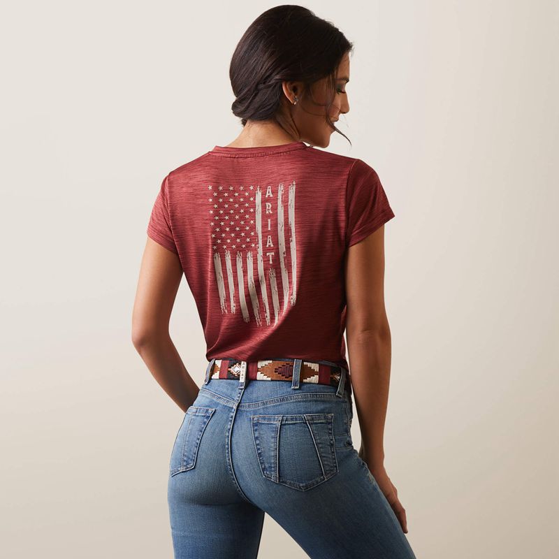 Pomegranate Ariat Laguna Patriot T-Shirt | 92CWXKLQP