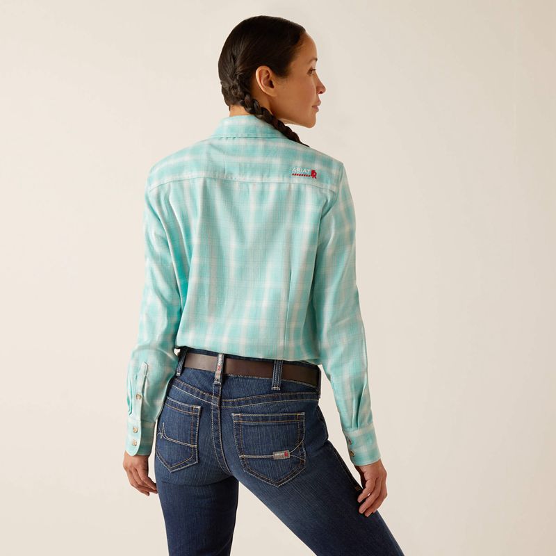 Pool Blue Ariat Fr Catalina Work Shirt | 73LHCXDOM