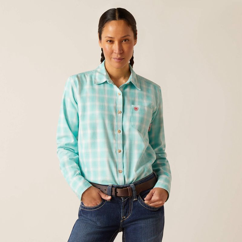 Pool Blue Ariat Fr Catalina Work Shirt | 73LHCXDOM