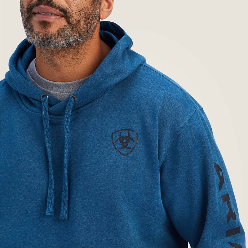 Poseidon Heather Ariat Logo Hoodie | 02THECZIM