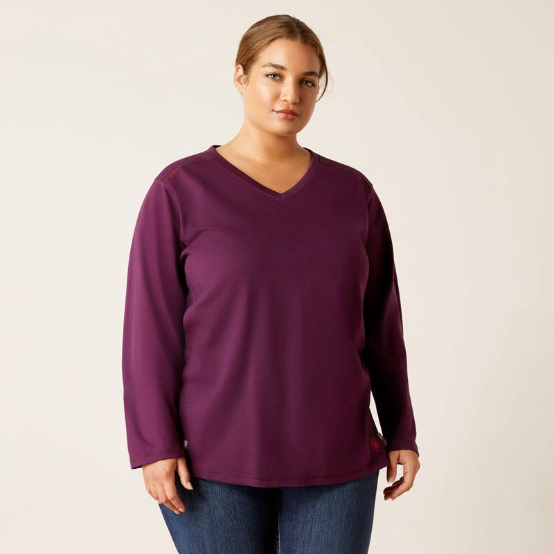 Potent Purple Ariat Fr Ac Crew Top | 24BLUQGJT