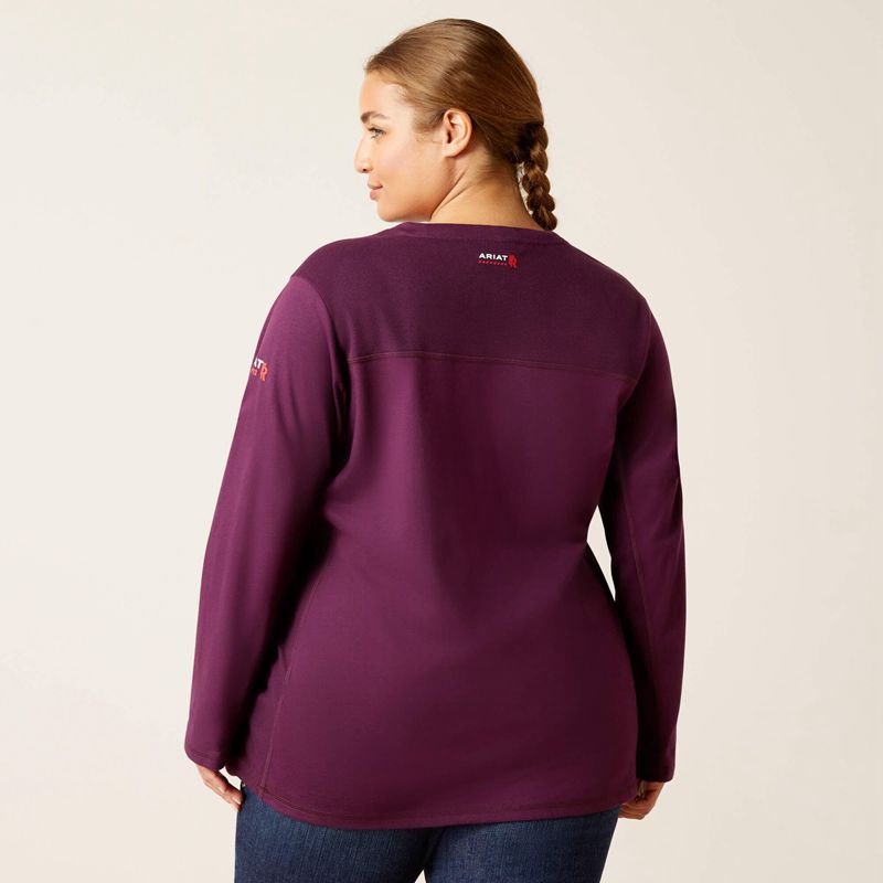 Potent Purple Ariat Fr Ac Crew Top | 24BLUQGJT