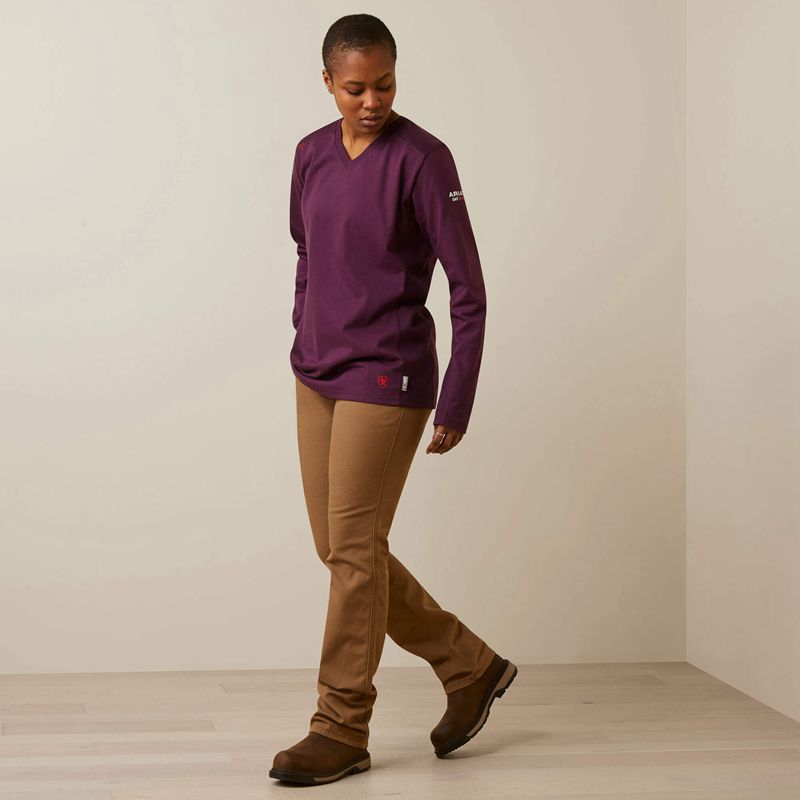 Potent Purple Ariat Fr Ac Crew Top | 24BLUQGJT