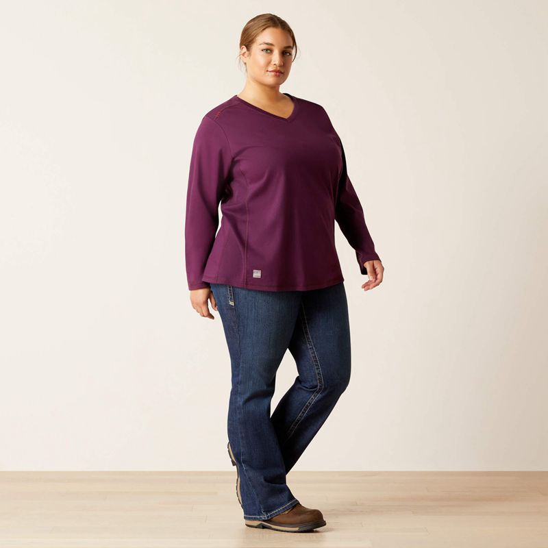 Potent Purple Ariat Fr Ac Crew Top | 24BLUQGJT