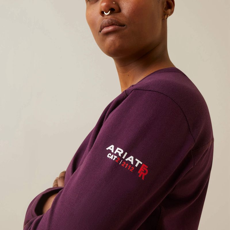 Potent Purple Ariat Fr Ac Crew Top | 24BLUQGJT