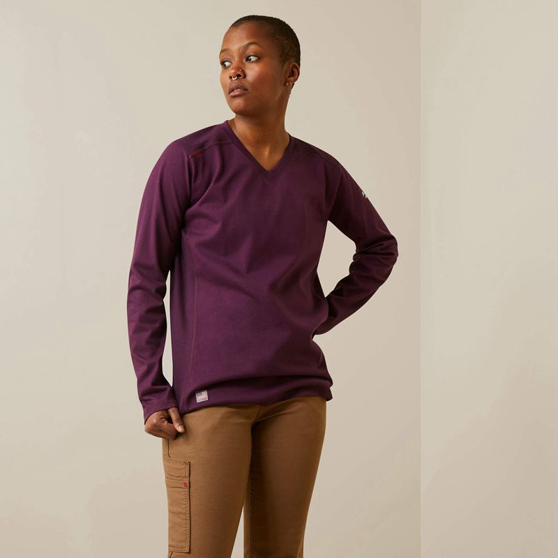 Potent Purple Ariat Fr Ac Crew Top | 24BLUQGJT