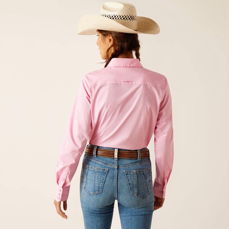 Prism Pink Ariat Team Kirby Stretch Shirt | 85PNMRSHK