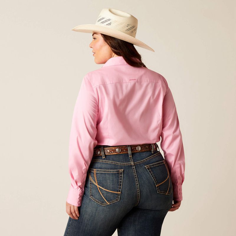 Prism Pink Ariat Team Kirby Stretch Shirt | 85PNMRSHK