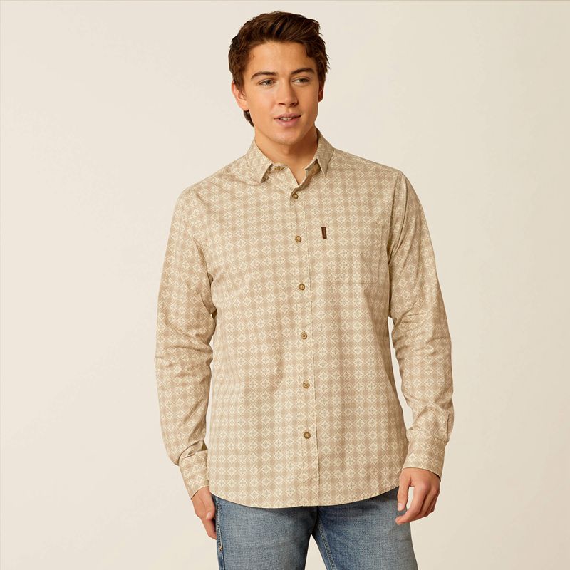 Pumice Stone Ariat Morgan Modern Fit Shirt | 83BLKRPXC