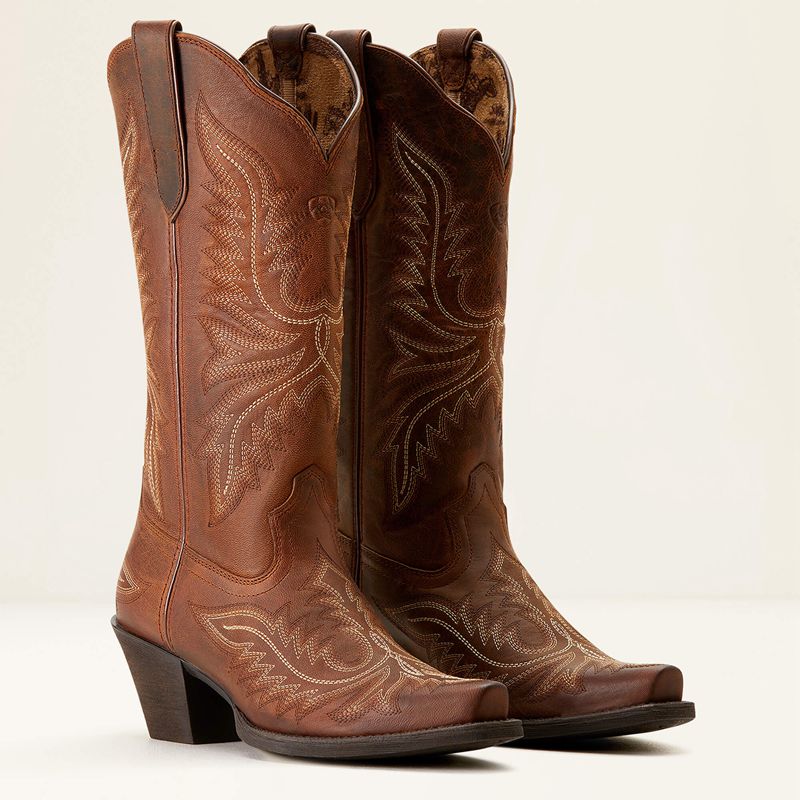 Rafter Tan Ariat Round Up Collins Western Boot | 12UXSRIPV