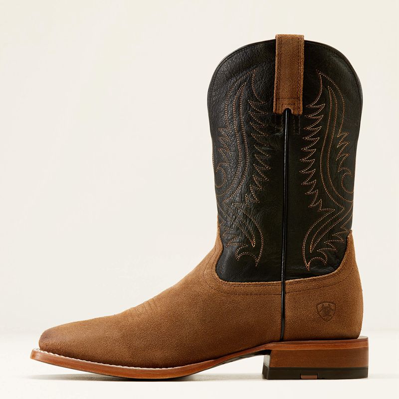 Ranch Brown Suede/Bayou Black Ariat Circuit Paxton Cowboy Boot | 74ICEDVWH