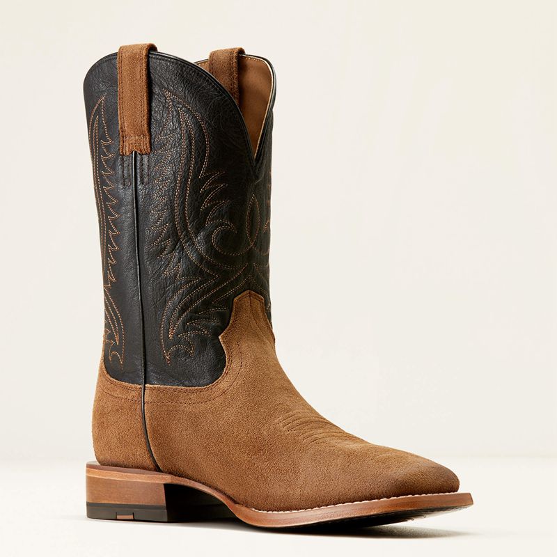 Ranch Brown Suede/Bayou Black Ariat Circuit Paxton Cowboy Boot | 74ICEDVWH