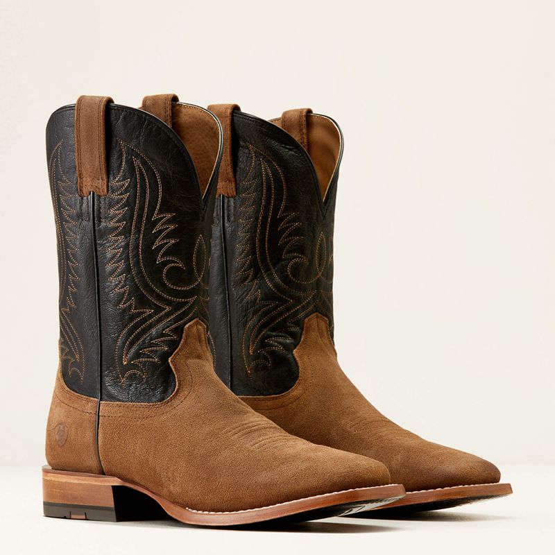 Ranch Brown Suede/Bayou Black Ariat Circuit Paxton Cowboy Boot | 74ICEDVWH